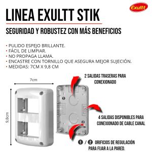 SET ARMADO TOMA DOBLE 10A DE SUPERFICIE (ESPECIAL) EXULTT - Vista 3