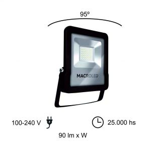 REFLECTOR LED SMD 30W IP65 MACROLED - Vista 5