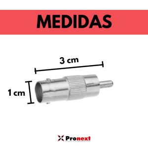 FICHA ADAPTADOR BNC HEMBRA A RCA MACHO PRONEXT - Vista 1