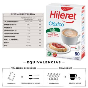 EDULCORANTE HILERET CLASICO FORTE 50 SOBRES - Vista 2