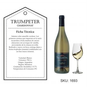 VINO TRUMPETER CHARDONNAY 750 CC - Vista 1