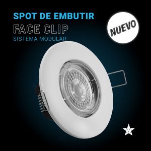 SPOT REDONDO BLANCO DE EMBUTIR PARA DICRO + ZOCALO GU10 STAR BOX - Vista 1