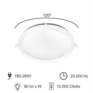 PANEL LED EMBUTIR REDONDO 24W MACROLED - Vista 7