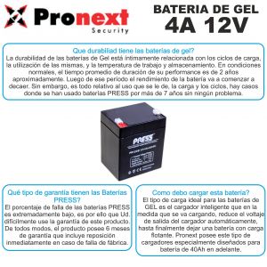 BATERIA DE GEL DE 12V 4 AH PRESS - Vista 2