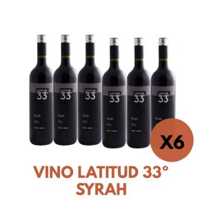 VINO LATITUD 33º SYRAH 750 CC X 6 BOTELLAS