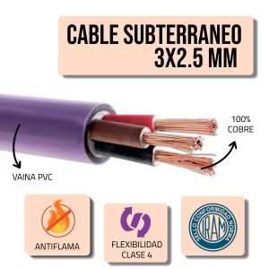 CABLE SUBTERRANEO 3X2.5 MM X METRO EPUYEN - Vista 2