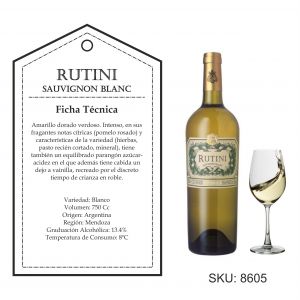 VINO RUTINI SAUVIGNON BLANCO 750 CC X 6 BOTELLAS - Vista 2