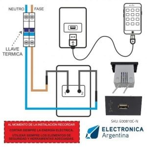 CARGADOR USB 5V 2 AMPER SIMPLE NEGRO CAMBRE - Vista 2