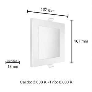 PANEL LED  EMBUTIR CUADRADO 12W MACROLED - Vista 4