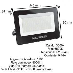 REFLECTOR LED SMD 100W IP65 ECO MACROLED - Vista 4