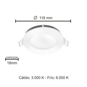 PANEL LED EMBUTIR REDONDO 6W MACROLED - Vista 4