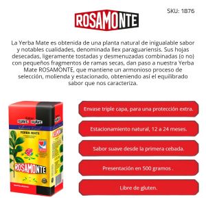 YERBA ROSAMONTE SUAVE ESPECIAL 500 GR X 10 UNIDADES - Vista 3