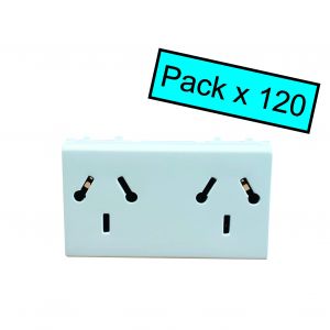 PACK X 120 MODULO TOMACORRIENTE DOBLE 10A (3 MODULOS) LINEA URBANA ESPECIAL EXULTT