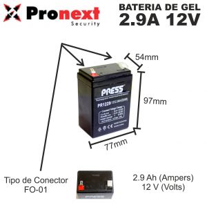 BATERIA DE GEL DE 12V 2.9 AH PRESS - Vista 1