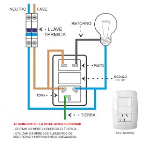 SET ARMADO LINEA DUNA 1 PUNTO Y 1 TOMA 10A EXULTT - Vista 4