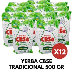 PAQUETE YERBA CBSE TRADICIONAL 500 GR X 12 UNIDADES - Vista 1