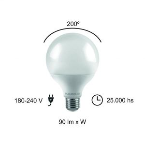 LAMPARA GLOBO CHICO LED 14W E27 MACROLED - Vista 7