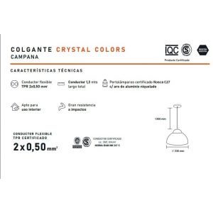 LAMPARA COLGANTE CAMPANA 1 LUZ FLUO NARANJA STAR BOX - Vista 1