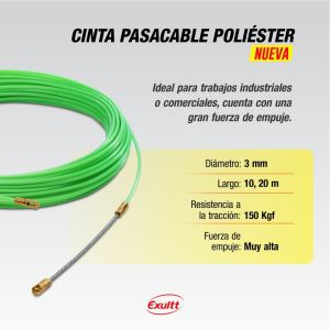 CINTA PASACABLE POLIESTER DE 10 MTS EXULTT - Vista 2