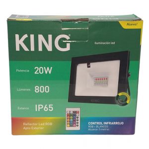 REFLECTOR LED 20W RGB KING 220V RGB+W CONTROL REMOTO RF - Vista 4