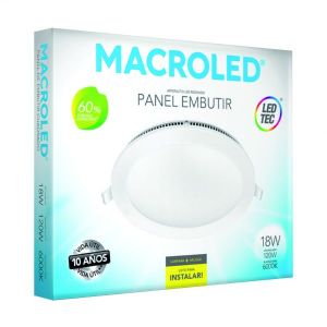 PANEL LED EMBUTIR REDONDO 18W MACROLED - Vista 4