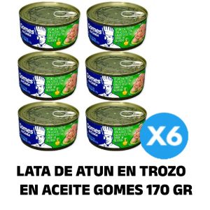 LATA DE ATUN EN TROZO EN ACEITE GOMES 170 GR X 6 UNIDADES - Vista 1