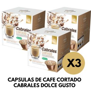 CAPSULAS DE CAFE CORTADO CABRALES DOLCE GUSTO X 3 CAJAS - Vista 1