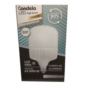 LAMPARA LED HIGH POWER CUERPO DE ALUMINIO 50W FRIA CANDELA - Vista 1