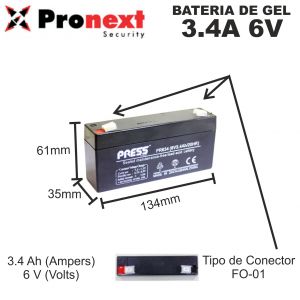 BATERIA DE GEL DE 6V 3.4 AH PRESS - Vista 1