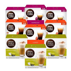 CAPSULAS DE CAFE DOLCE GUSTO CAPUCCINO +  LUNGO + ESPRESSO