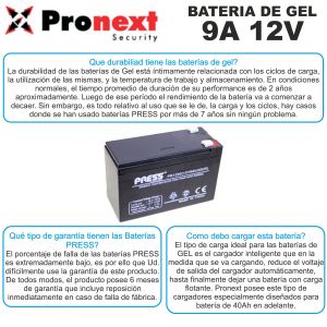 BATERIA DE GEL DE 12V 9 AH PRESS - Vista 2