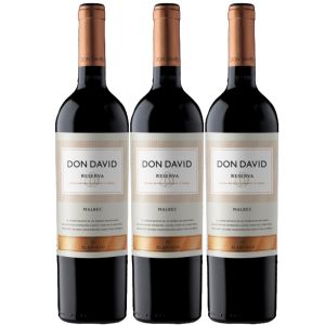 VINO DON DAVID RESERVA MALBEC 750 CC X 3 UNIDADES