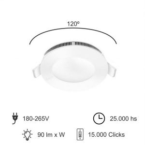 PANEL LED EMBUTIR REDONDO 6W MACROLED - Vista 5