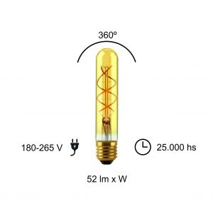 LAMPARA TUBO GOLDEN FILAMENTO LED 5W E27 MACROLED - Vista 3