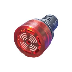 LLAVE PILOTO OJO DE BUEY 22 MM CORTO C/ZUMBADOR 220V CHIN ROJO - Vista 3