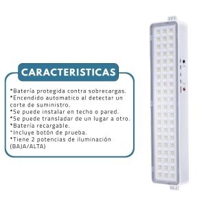 LUZ DE EMERGENCIA 60 LED AUTONOMA CANDELA - Vista 4