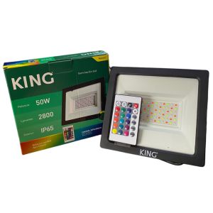 REFLECTOR LED 50W RGB KING 220V RGB C/ CONTROL REMOTO RF - Vista 1