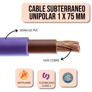 CABLE SUBTERRANEO UNIPOLAR 1 X 75 MM X METRO EPUYEN - Vista 2