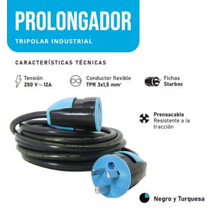 ALARGUE PROLONGADOR 3X1.5MM DE 5 MTS STAR BOX - Vista 2