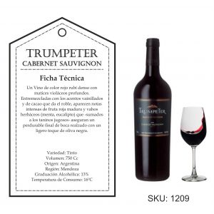 VINO TRUMPETER CABERNET SAUVIGNON 750 CC - Vista 1