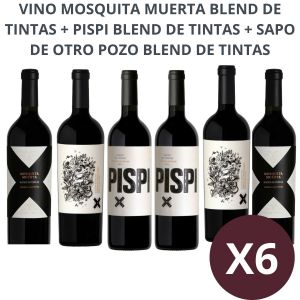 VINO MOSQUITA MUERTA BLEND DE TINTAS + PISPI BLEND DE TINTAS + SAPO DE OTRO POZO BLEND DE TINTAS - Vista 1