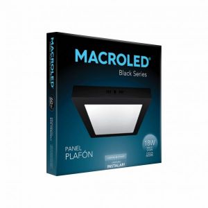 PANEL LED APLICAR CUADRADO 18W NEGRO MACROLED - Vista 3