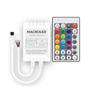 CONTROLADOR INFRARROJO RGB 72W 5 METROS C/CONTROL REMOTO MACROLED