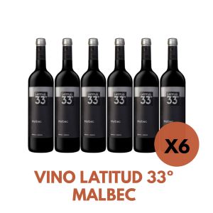 VINO LATITUD 33º MALBEC 750 CC X 6 BOTELLAS - Vista 1