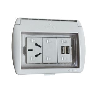 TAPA CAPSULADA EXTERIOR MEMBRANA + 1 USB DOBLE + 1 TOMA ESPECIAL 10A EXULTT