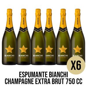 VINO ESPUMANTE BIANCHI CHAMPAGNE EXTRA BRUT 750 CC X6 UNIDADES - Vista 1