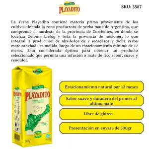 YERBA PLAYADITO 500 GR X 10 UNIDADES - Vista 2