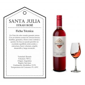 VINO SANTA JULIA SYRAH ROSE 750 CC - Vista 1