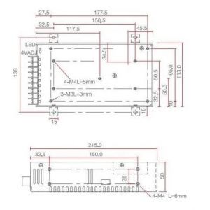 FUENTE LED SWITCHING 12V 16.5A 201W IP20 POWER SWITCH - Vista 3