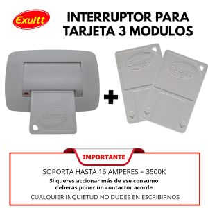 SET ARMADO INTERRUPTOR PARA TARJETA 3 MODULOS LINEA DUNA EXULTT - Vista 1